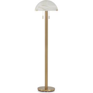 The appearance of Tobbinsen Floor Lamp In Brass designed by Signature Design by Ashley in the interior design. This piece of furniture was selected by 1StopBedrooms from to add a touch of cosiness and style into your home. Sku: ASL-L208421.