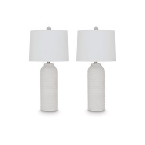 Vauville polyresin Table Lamp Set of 2 In White