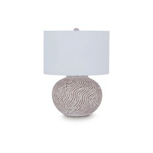 Vien Terracotta Table Lamp In Distressed White