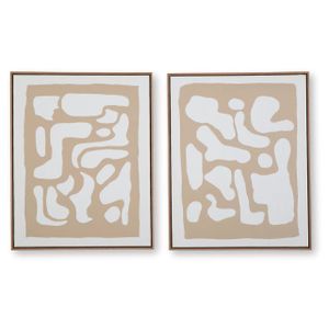 Waldett Wall Art Set of 2 In Beige and White