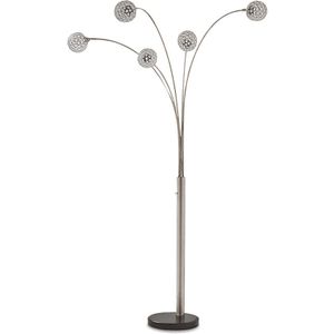 The appearance of Winter Silver Metal Arc Lamp designed by Signature Design by Ashley in the interior design. This piece of furniture was selected by 1StopBedrooms from to add a touch of cosiness and style into your home. Sku: ASL-L725089.