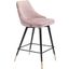 Zuo Modern Piccolo Counter Chair Pink Velvet