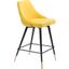 Zuo Modern Piccolo Counter Chair Yellow Velvet
