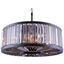 Chelsea 35.5" Matte Black 10 Light Chandelier With Silver Shade Royal Cut Crystal Trim