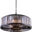 Chelsea 43.5" Matte Black 10 Light Chandelier With Silver Shade Royal Cut Crystal Trim