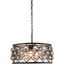 Madison 20" Matte Black 5 Light Chandelier With Silver Shade Royal Cut Crystal Trim