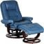 15-8021 Jacque Swivel Pedestal Recliner With Ottoman In Roman Blue