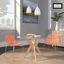 2 LeisureMod Asbury Orange Chromed Legs Dining Chairs