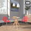 2 LeisureMod Asbury Red Chromed Legs Dining Chairs