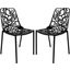 2 LeisureMod Devon Black Aluminum Armless Chairs