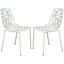 2 LeisureMod Devon White Aluminum Armless Chairs
