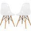 2 LeisureMod Dover Clear Molded Side Chairs
