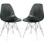 2 LeisureMod Dover Transparent Black Molded Acrylic Base Side Chairs