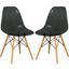 2 LeisureMod Dover Transparent Black Molded Side Chairs