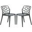 2 LeisureMod Dynamic Transparent Black Dining Chairs