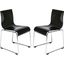 2 LeisureMod Lima Transparent Black Acrylic Chairs