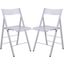 2 LeisureMod Menno Clear Acrylic Folding Chairs