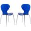 2 LeisureMod Oyster Transparent Blue Side Chairs