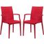 2 LeisureMod Weave Red Mace Indoor Outdoor Arm Chairs