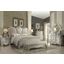 Versailles Ivory Velvet and Bone White Upholstered Panel Bedroom Set