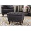 Baxton Studio Annabelle Modern And Contemporary Dark Grey Fabric Upholstered Walnut Wood Finished Button-Tufted Storage Ottoman