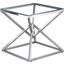 22 Inch Modern Clear Tempered Glass Side Table In Silver