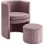Meridian Selena Pink Velvet Accent Chair