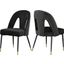 Akoya Velvet Dining Chair Set of 2 In Black