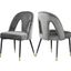 Akoya Velvet Dining Chair Set of 2 In Grey