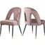 Meridian Akoya Pink Velvet Dining Chair Set of 2