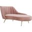 Meridian Margo Pink Velvet Chaise