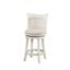24 Inch Cane Back Swivel Stool In Antique White
