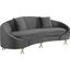 Meridian Serpentine Grey Velvet Sofa