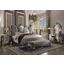 Versailles Velvet and Antique Platinum Upholstered Panel Bedroom Set