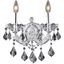 2800w2cRc Maria Theresa 12" Chrome 2 Light Wall Sconce With Clear Royal Cut Crystal Trim