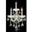Maria Theresa 12" White 3 Light Wall Sconce With Golden Teak Royal Cut Crystal Trim