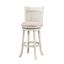 29 Inch Cane Back Swivel Stool In Antique White