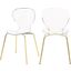 Clarion Metal Dining Chair Set of 2 In Gold