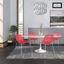 4 LeisureMod Asbury Red Chromed Legs Dining Chairs