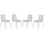 4 LeisureMod Astor Clear Plastic Dining Chairs