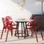 4 LeisureMod Cornelia Transparent Red Dining Chairs