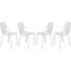 4 LeisureMod Devon White Aluminum Armless Chairs
