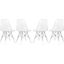4 LeisureMod Dover Clear Molded Acrylic Base Side Chairs