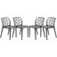 4 LeisureMod Dynamic Transparent Black Dining Chairs