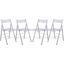 4 LeisureMod Menno Clear Acrylic Folding Chairs