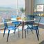4 LeisureMod Murray Transparent Blue Dining Chairs