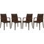 4 LeisureMod Weave Brown Mace Indoor Outdoor Arm Chairs