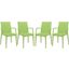 4 LeisureMod Weave Green Mace Indoor Outdoor Arm Chairs