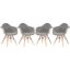4 LeisureMod Willow Grey Fabric Eiffel Accent Chairs