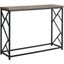 44 Inch Taupe Black Metal Hall Console